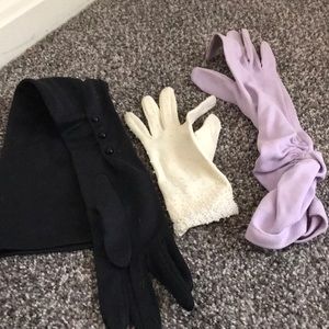 Three pairs of vintage gloves.